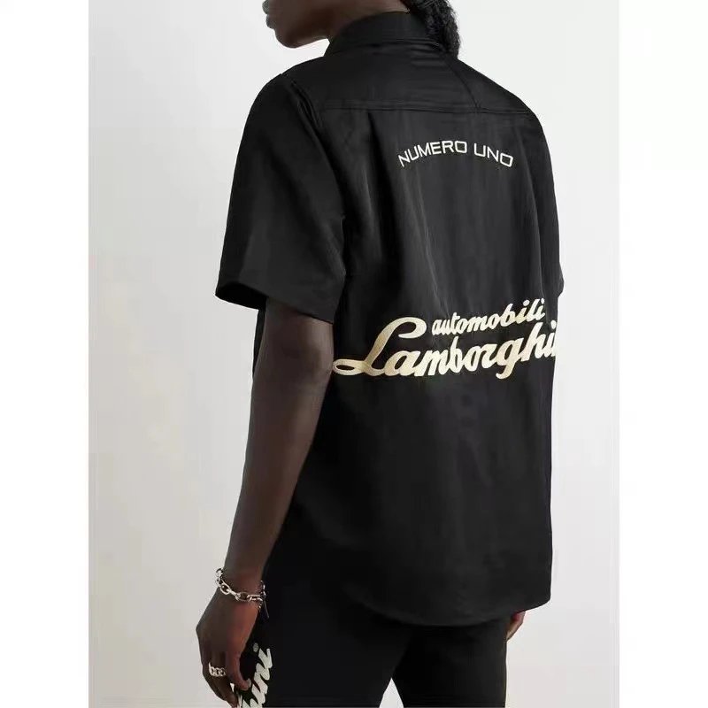 Rhude Logo Short Sleeve Shirt Multicolor - Gallery Image 9 - Detailed View