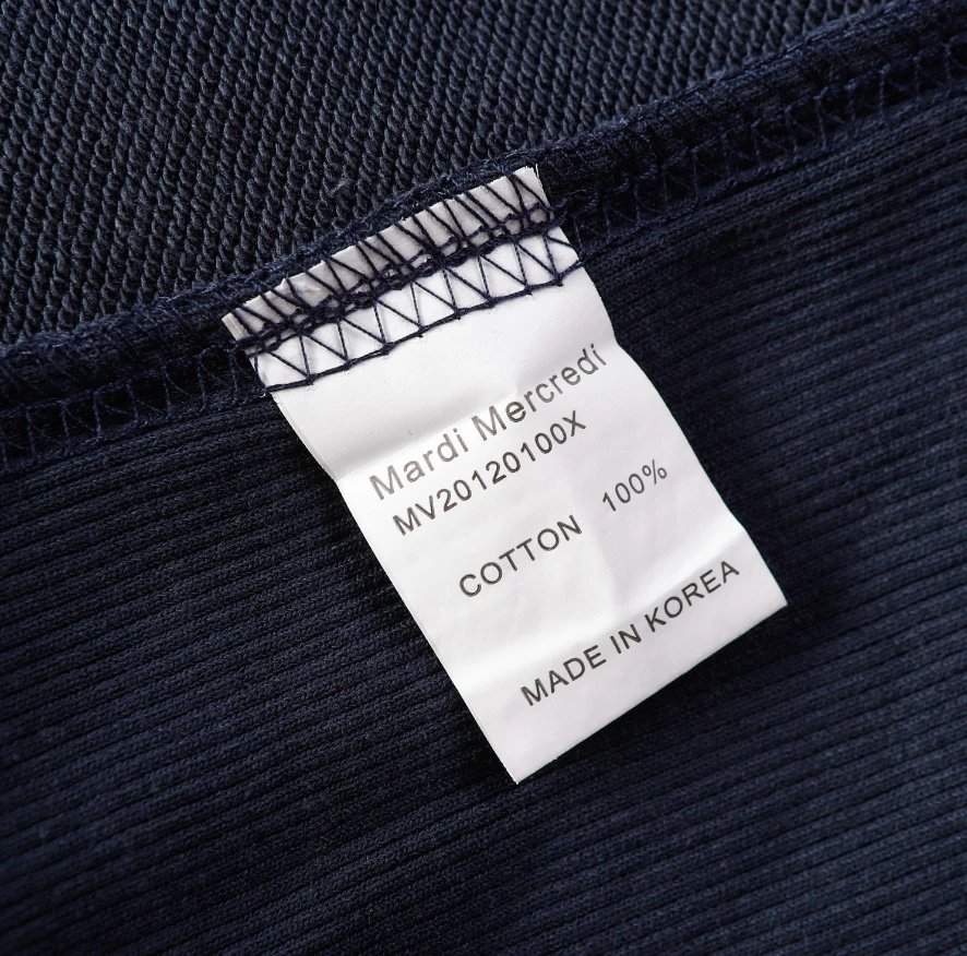 Unisex Daisy Print Crewneck Sweatshirt, Cotton Blend, Midnight Blue - Gallery Image 8 - Detailed View