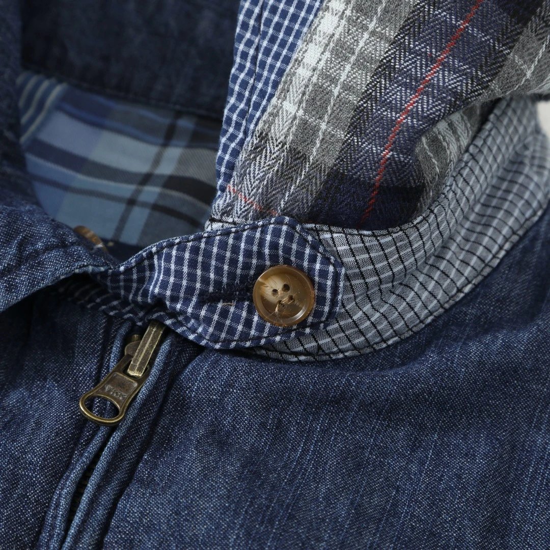 Denim Patchwork Reversible Jacket - Indigo - Gallery Image 14 - Detailed View