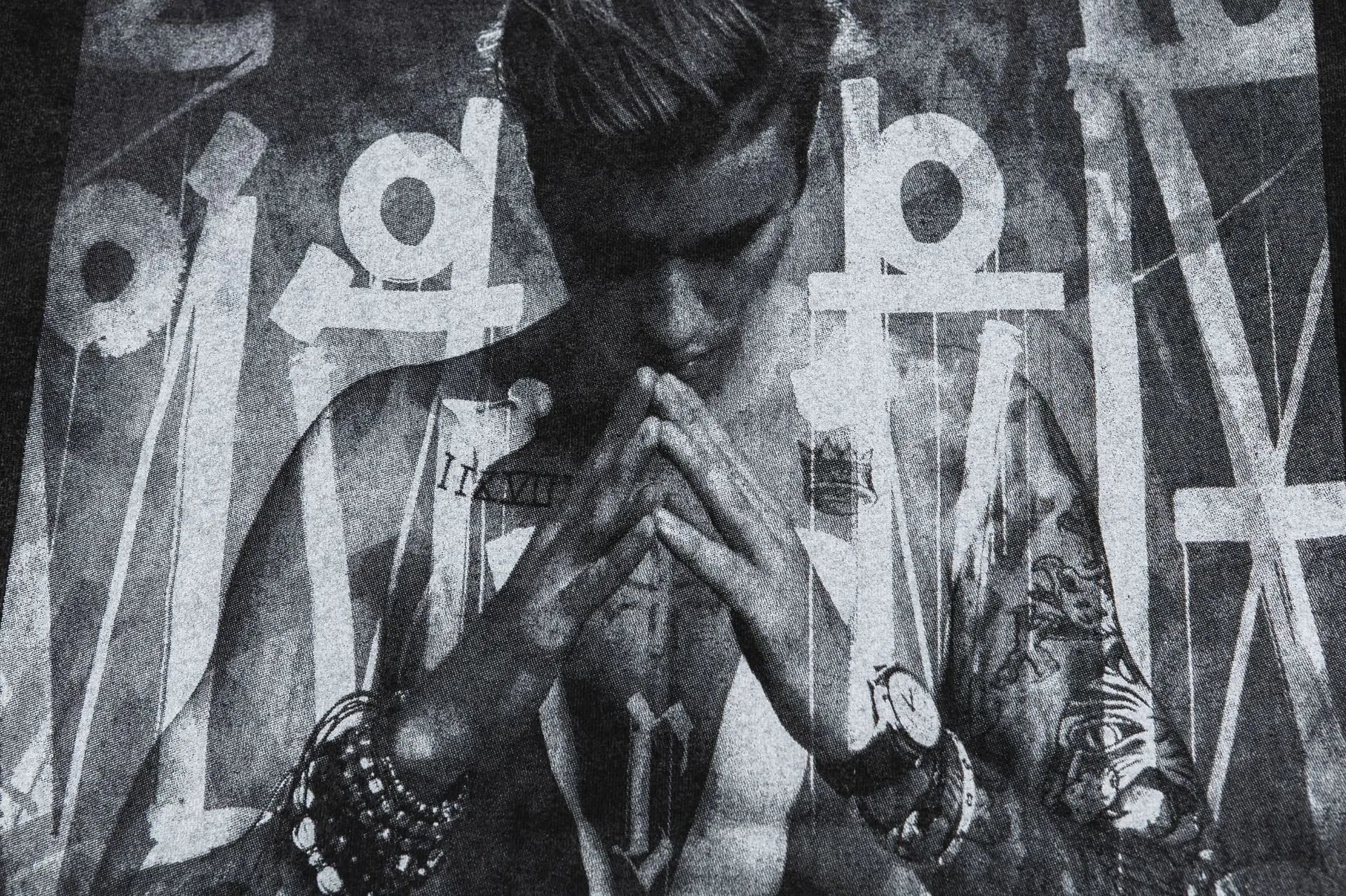 Vintage Washed Graphic Tee Charcoal - Gallery Image 6 - Detailed View