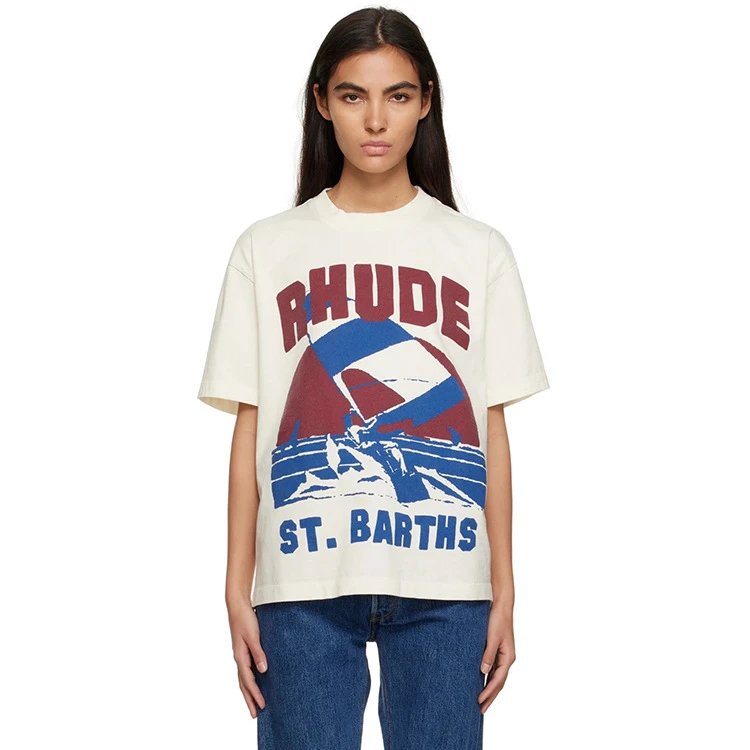 Rhude Sail Print T-Shirt Multi - Gallery Image 9 - Detailed View