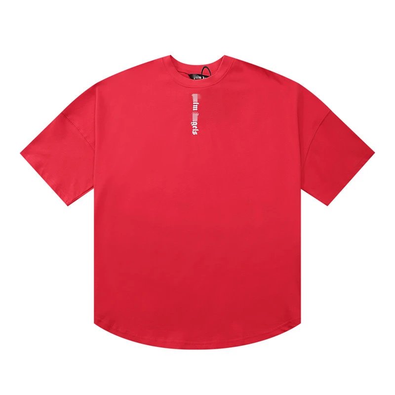 Streetwear Cotton Oversized T-Shirt Crimson Red - Palm Angels - Cnfans - $20.65