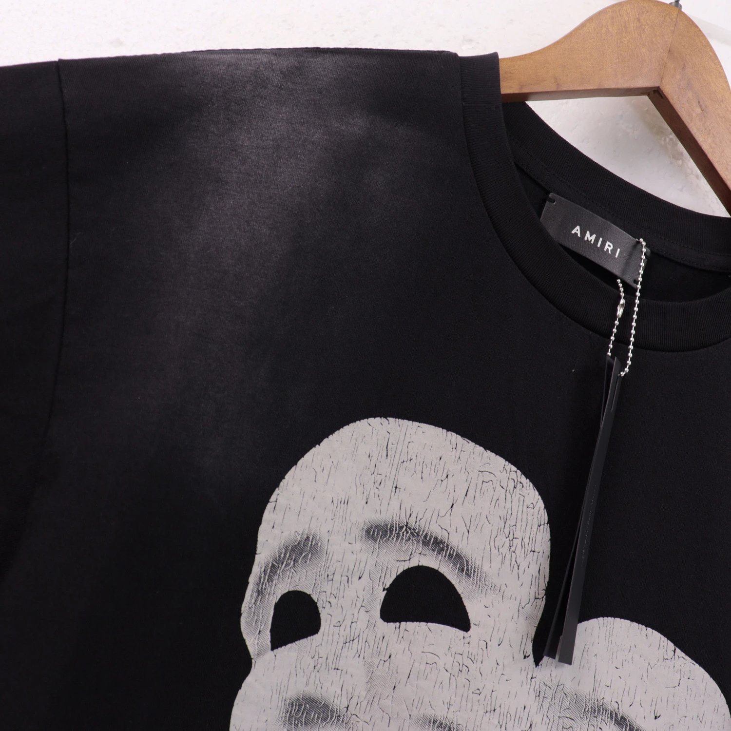 Amiri Crackled Mask Tee Black - Gallery Image 7 - Detailed View