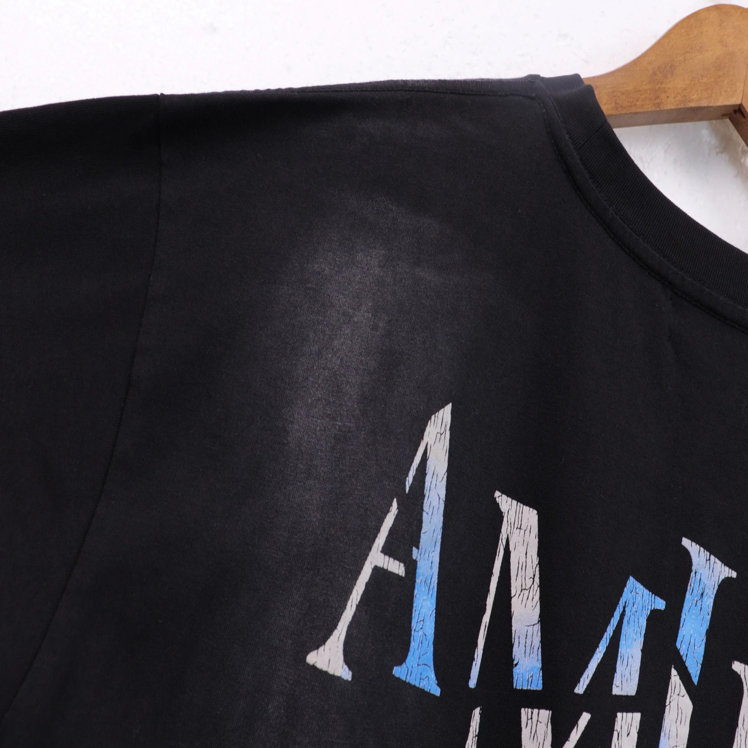 Amiri Crackled Mask Tee Black - Gallery Image 9 - Detailed View