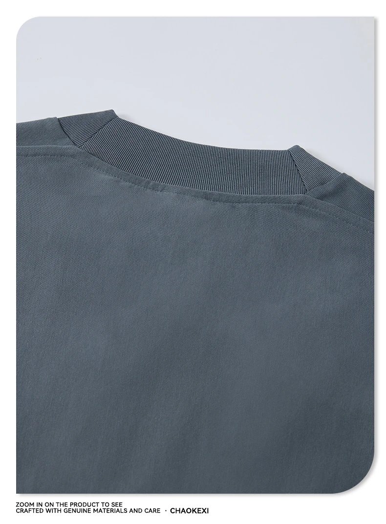 Boxy Cotton Short Sleeve Tee - Light Gray - Gallery Image 13 - Detailed View