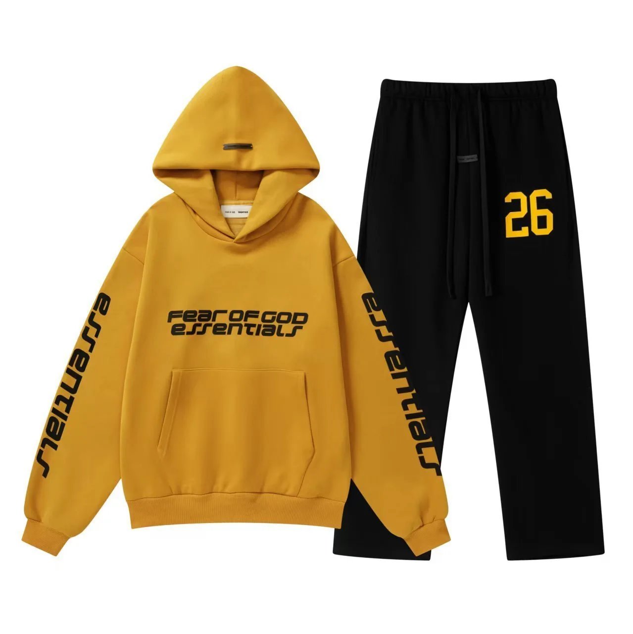 Unisex Street Style Hoodie Set Casual Alabaster - Gallery Image 3 - Detailed View