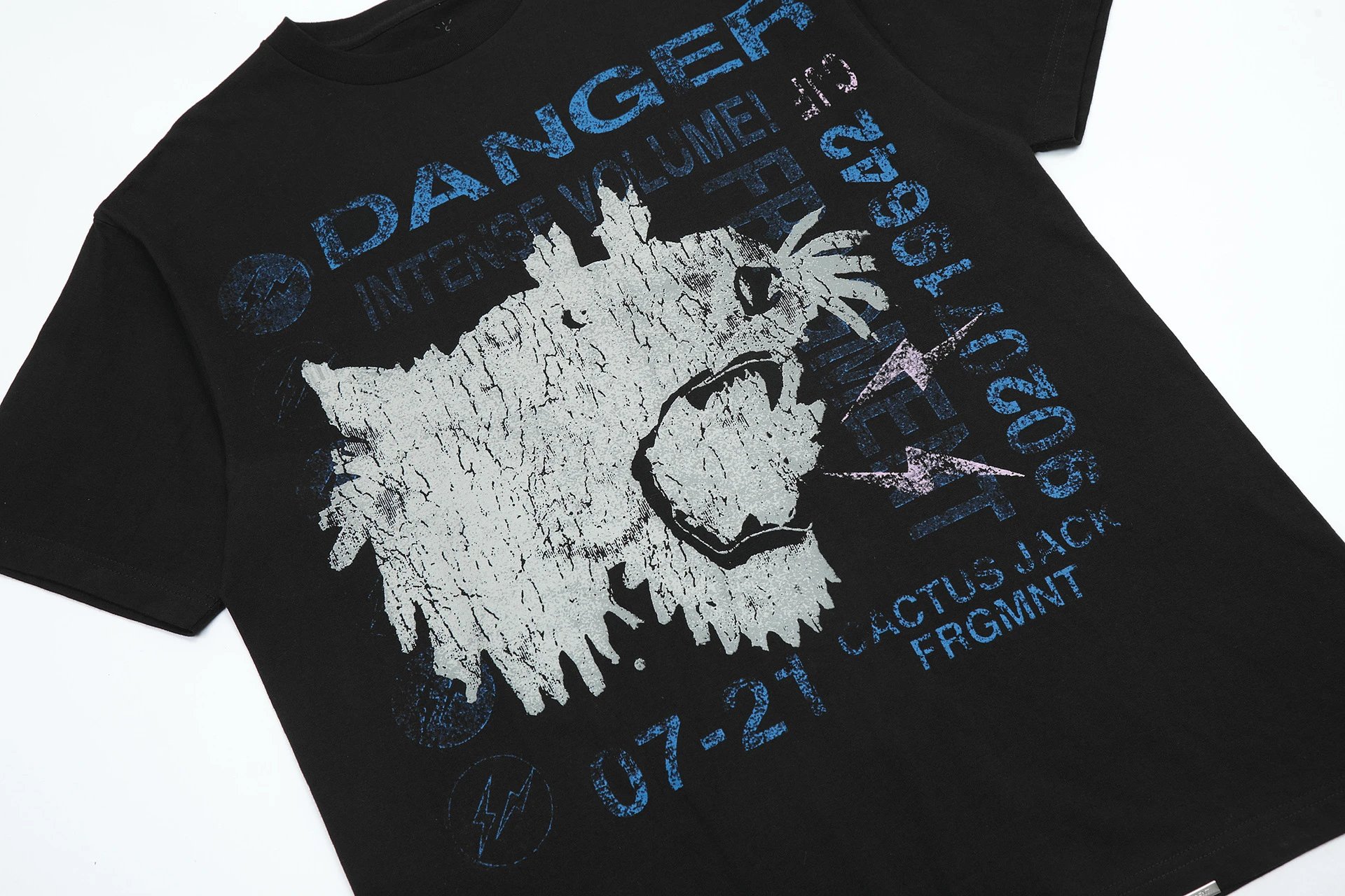 Streetwear Lightning Tiger Head Tee Black Sapphire - Gallery Image 4 - Detailed View