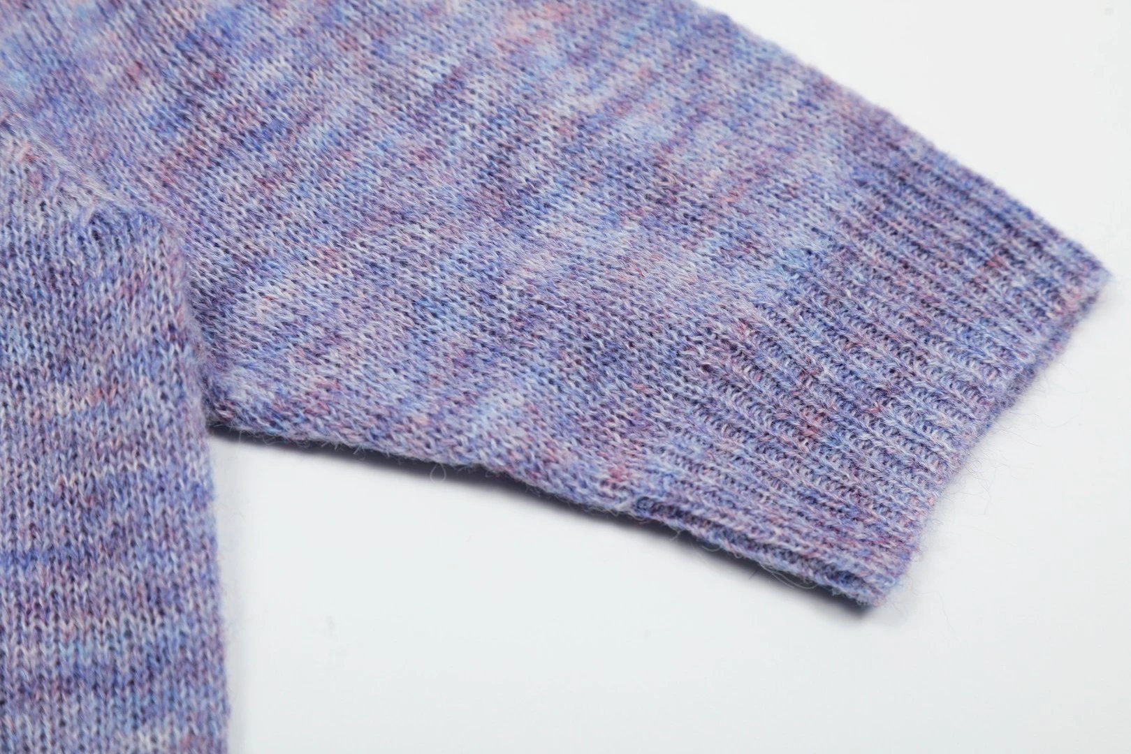 Women's Fall Crew Neck 3/4 Sleeve Knit Pullover, Lilac Mist - Gallery Image 12 - Detailed View