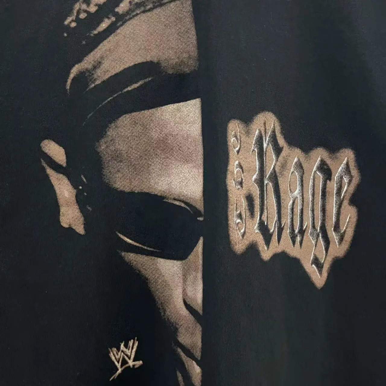 Graphic Washed Cotton Summer Tee Jet Black - Gallery Image 4 - Detailed View