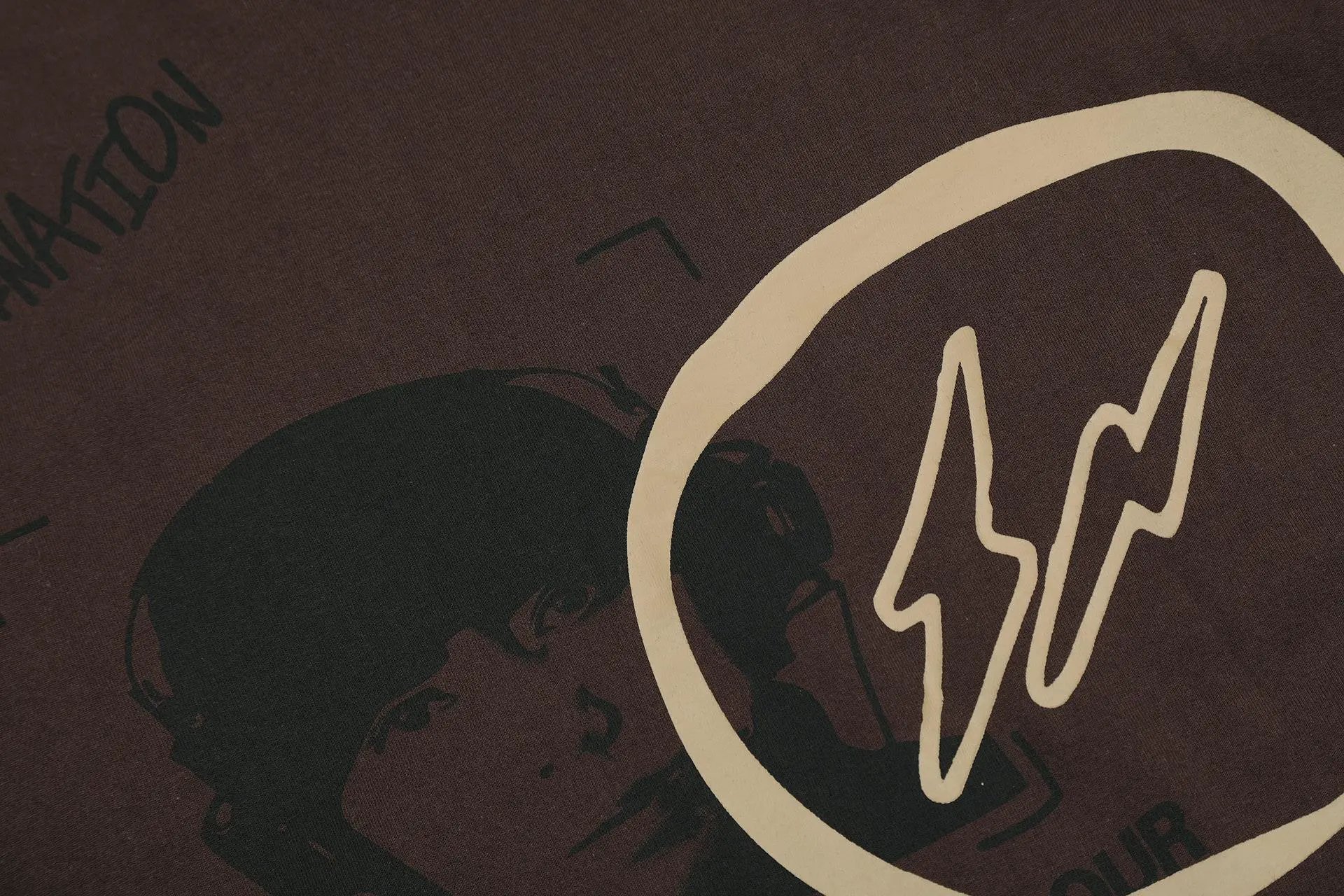 Street Graphic Cotton Tee Mocha Brown - Gallery Image 10 - Detailed View