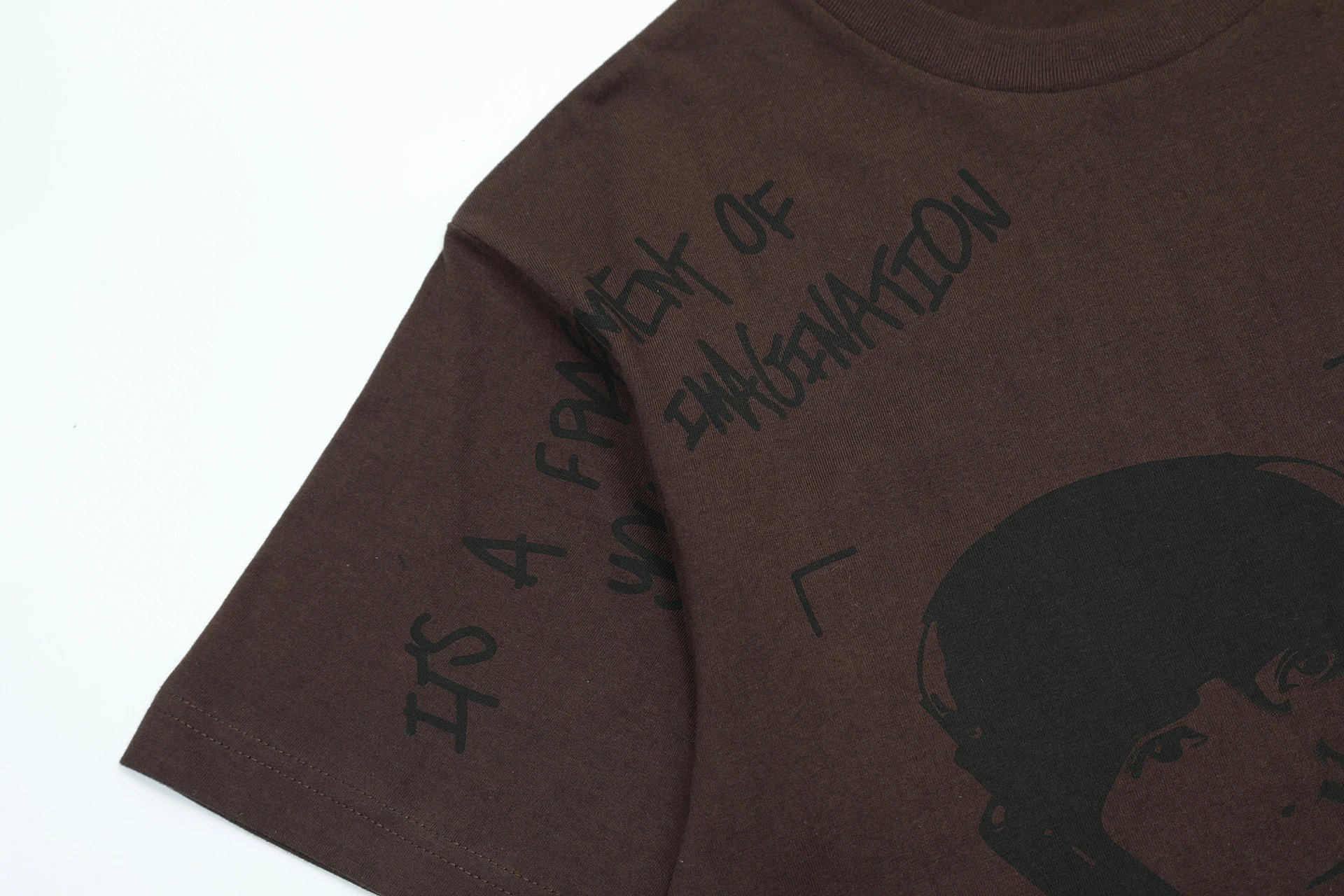 Street Graphic Cotton Tee Mocha Brown - Gallery Image 7 - Detailed View