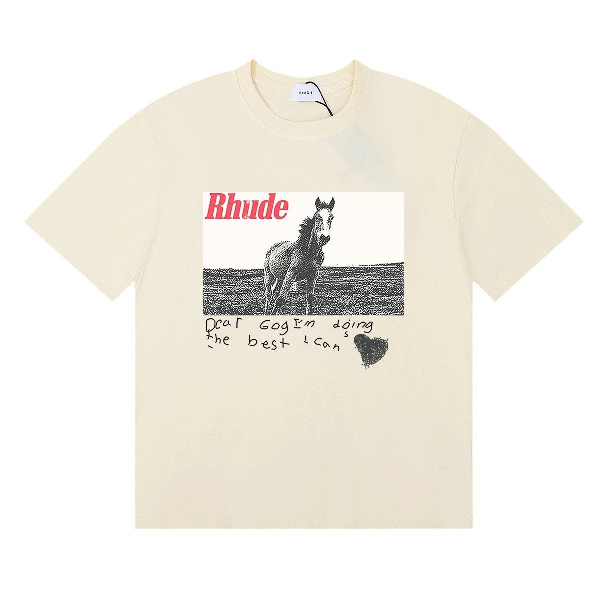 Rhude Horse Graphic T-Shirt Black - Gallery Image 7 - Detailed View