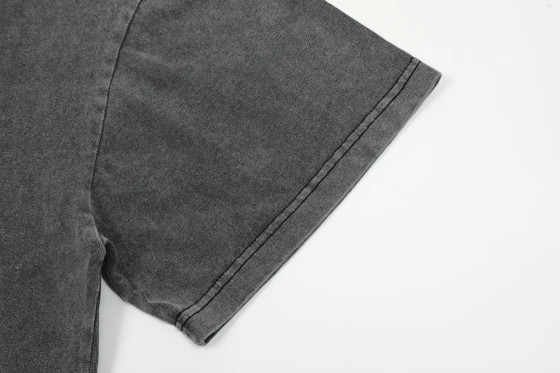 Vintage Washed Cotton Streetwear Tee Charcoal - Gallery Image 12 - Detailed View