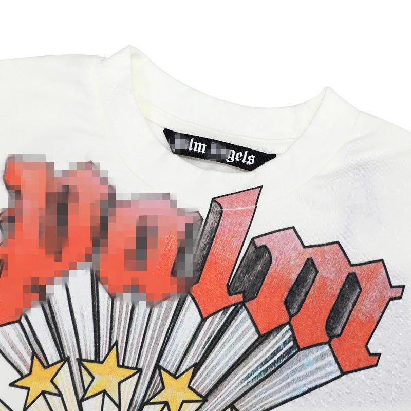 Street Style Cotton Rainbow Star Tee Ivory - Gallery Image 4 - Detailed View