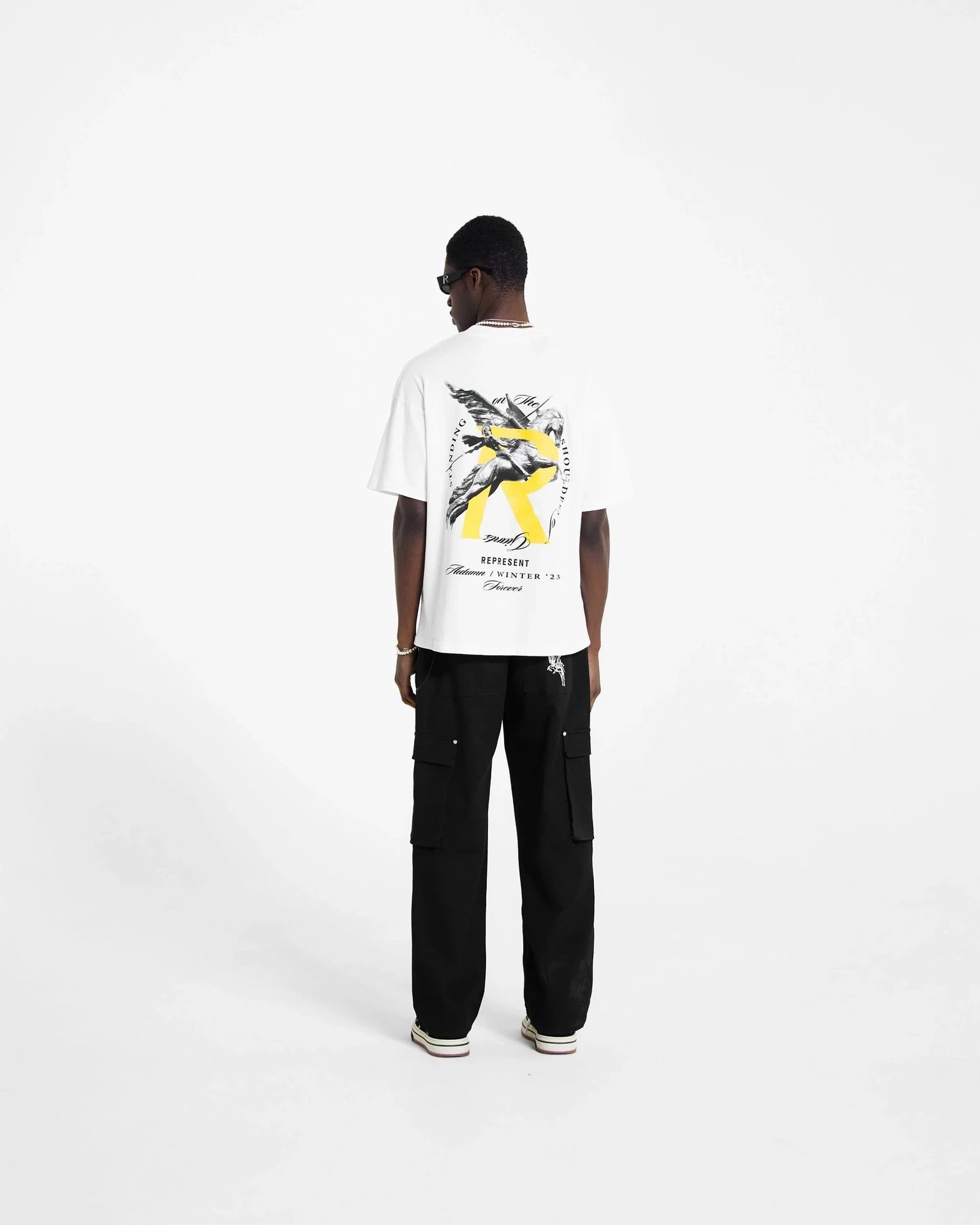 Represent Pegasus Tee Black and White - Gallery Image 7 - Detailed View