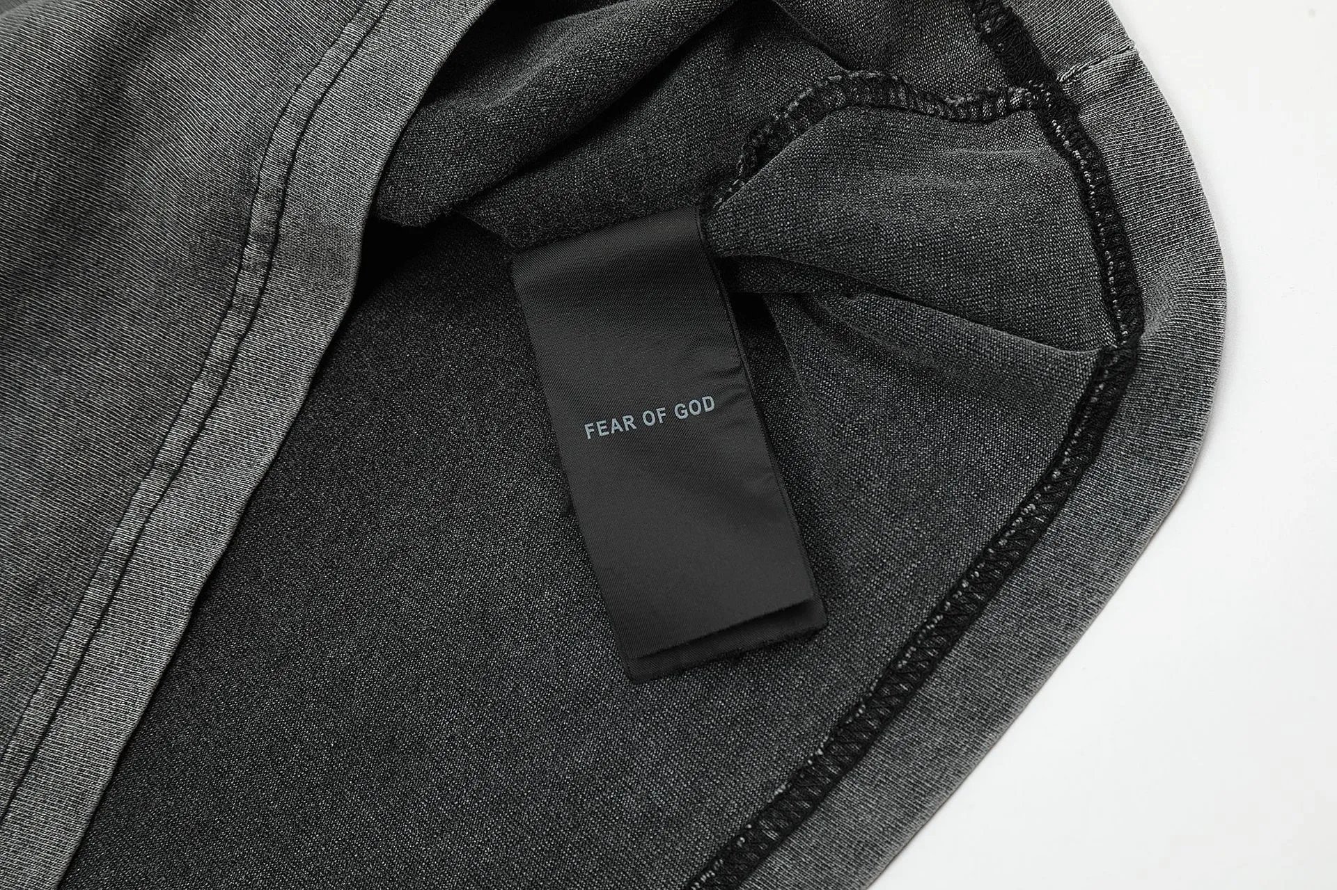 Vintage Washed Cotton Streetwear Tee Charcoal - Gallery Image 10 - Detailed View