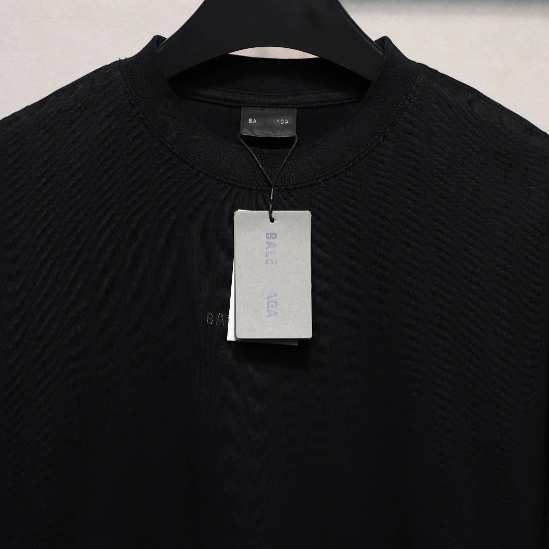 Balenciaga 25SS Rhinestone Tee Black - Gallery Image 3 - Detailed View