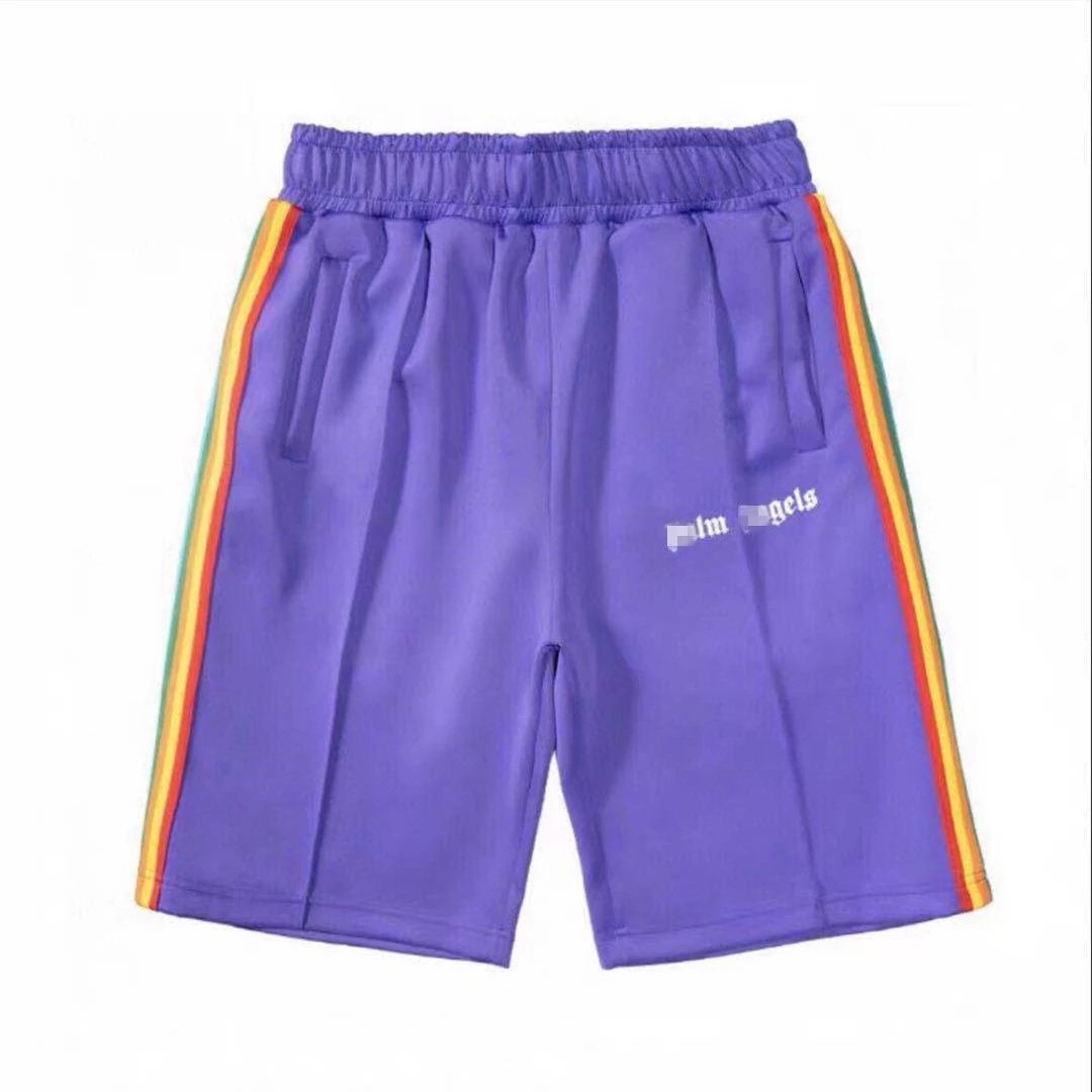 Street Rainbow Stripe Shorts Violet - Palm Angels - Cnfans - $22.26