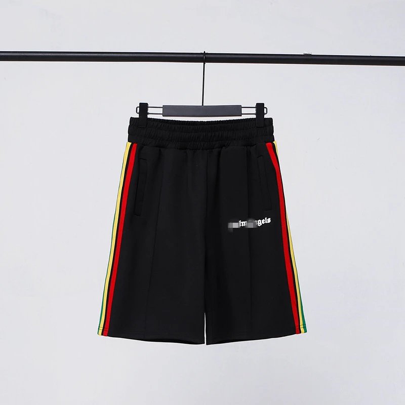 Rainbow Stripe Casual Shorts Ebony Black - Palm Angels - Cnfans - $22.26