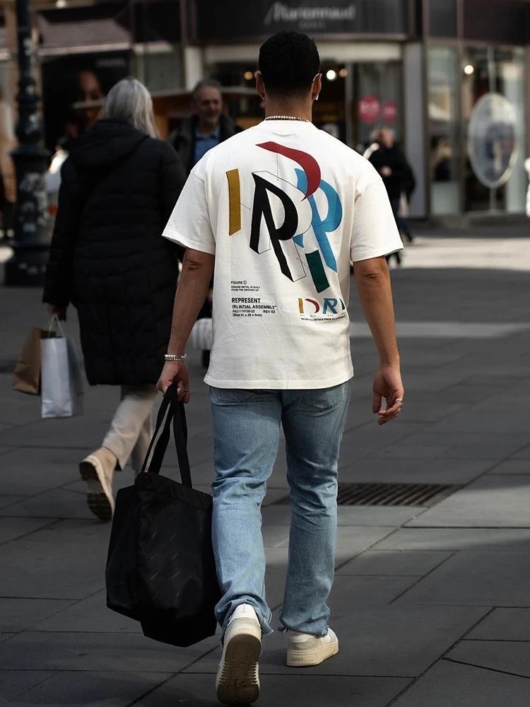 REPRESENT Multi-Color Print Tee White - Gallery Image 8 - Detailed View
