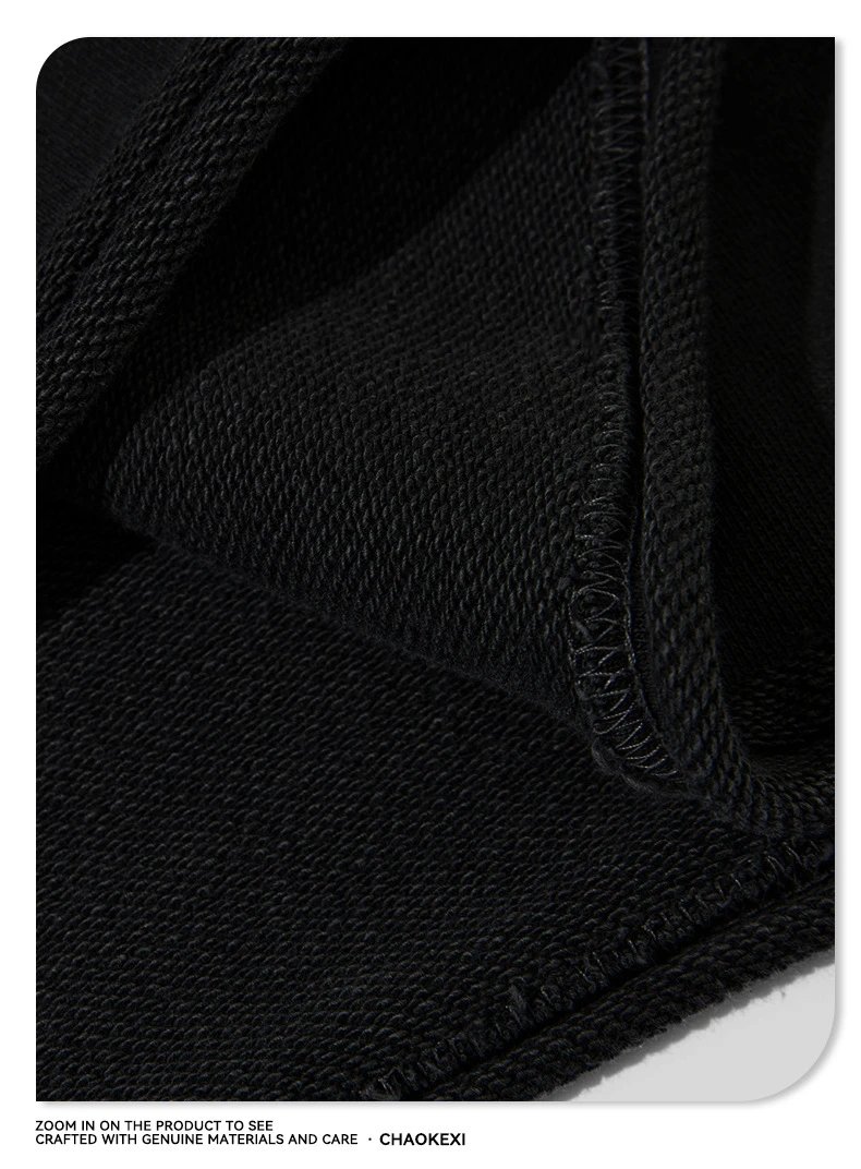 Retro Cotton Rhinestone Fake Two-Piece Hoodie Onyx - Gallery Image 6 - Detailed View