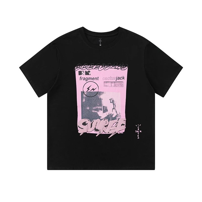Street Graphic Cotton Tee Noir Pink - Gallery Image 2 - Detailed View