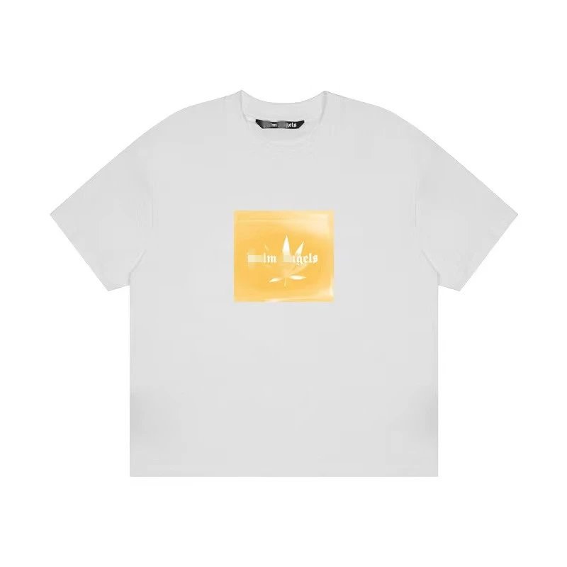 Streetwear Maple Print Tee Golden Ivory - Palm Angels - Cnfans - $21.29