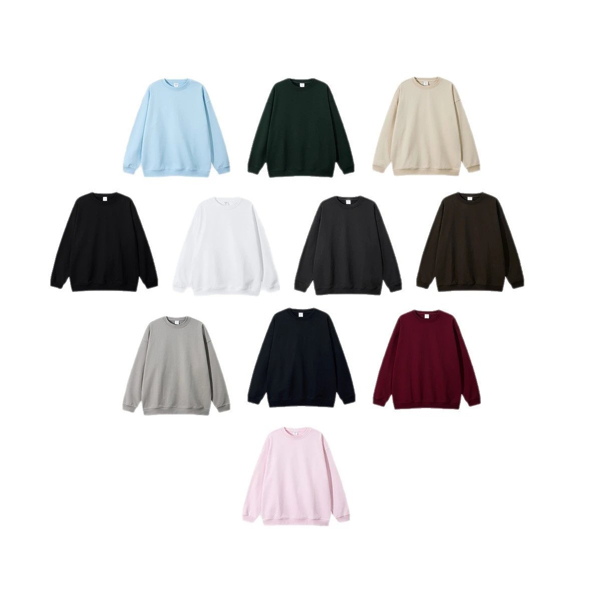 Heavyweight 430G French Terry Crewneck Sweatshirt Sky Blue - Gallery Image 2 - Detailed View