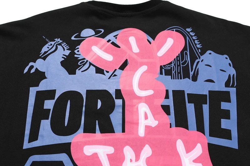 Streetwear Graphic Cotton Tee Unisex Ivory Black - Gallery Image 9 - Detailed View