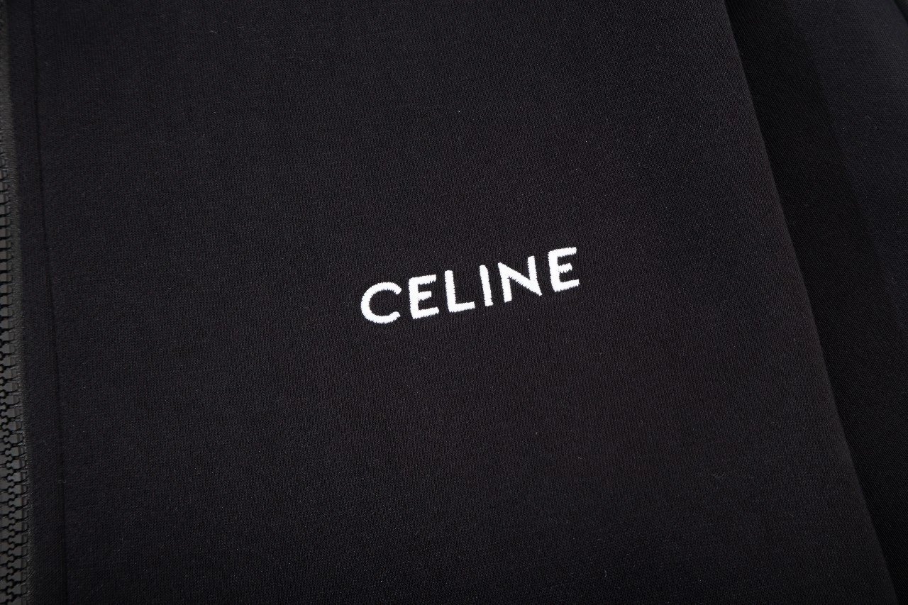 CELINE Zip-Up Jacket Black - Gallery Image 5 - Detailed View