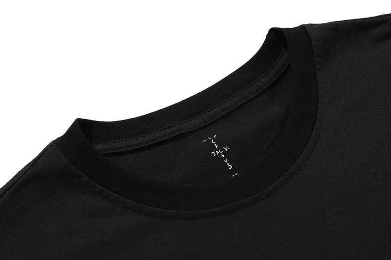 Streetwear Graphic Cotton Tee Unisex Ivory Black - Gallery Image 7 - Detailed View
