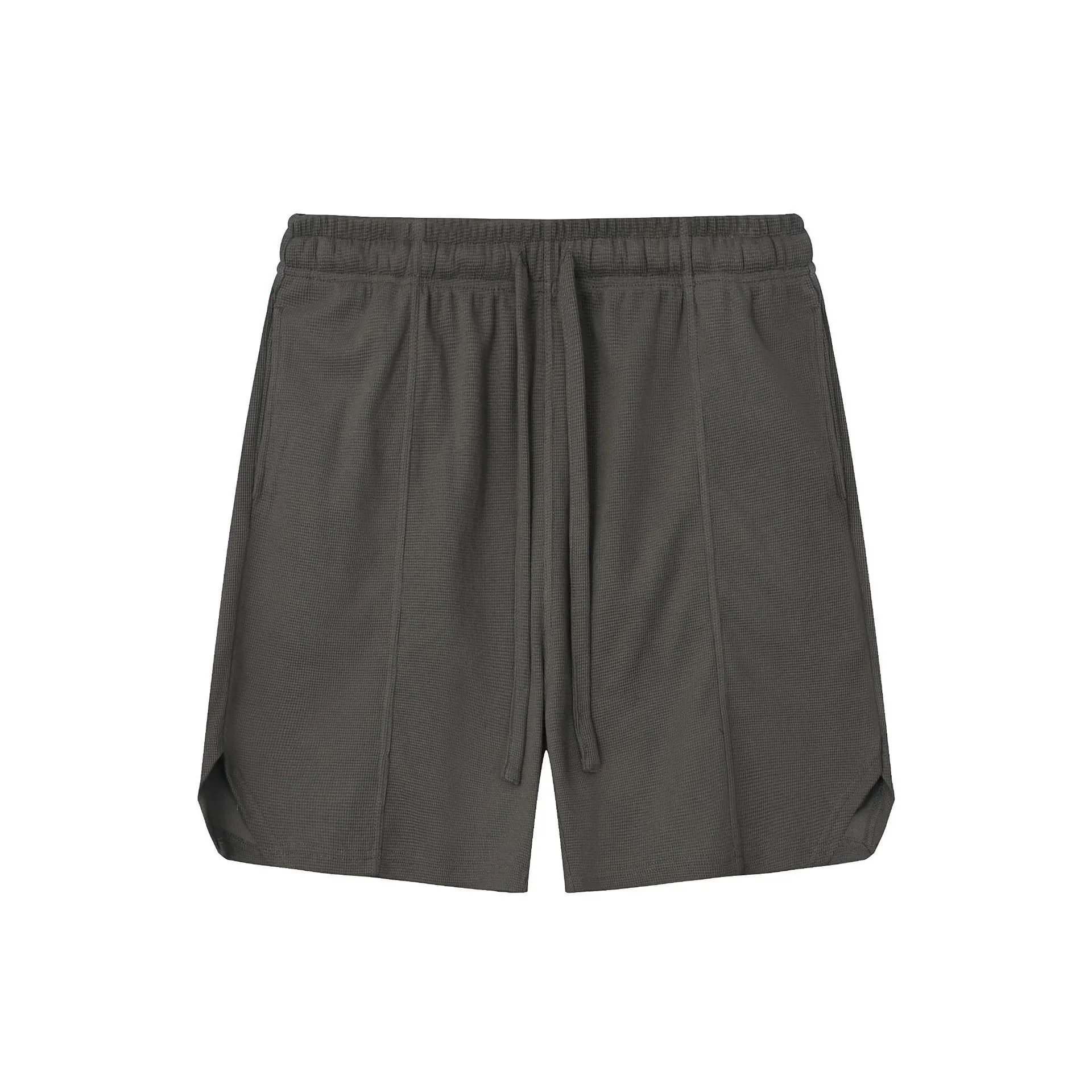 Men's Waffle Knit Casual Shorts, High Street, Olive - ChaoKeXi - Cnfans - $18.47