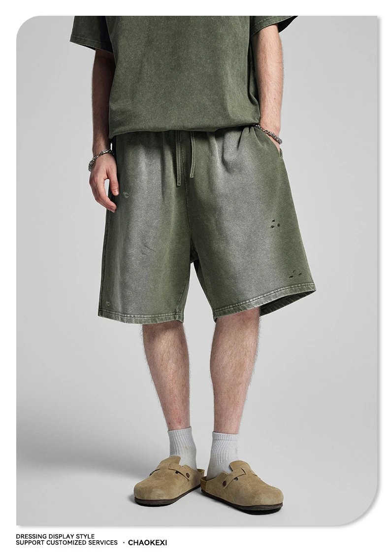 Men's Vintage Distressed Shorts, Street Style, FOG - Gallery Image 6 - Detailed View