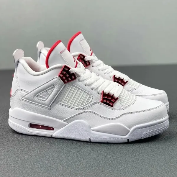 Air Jordan 4 Retro White University Red Sneakers - 1