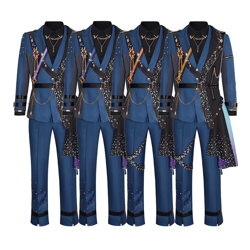 Unbranded Matching Sets Blue embellished performance costume set image 2