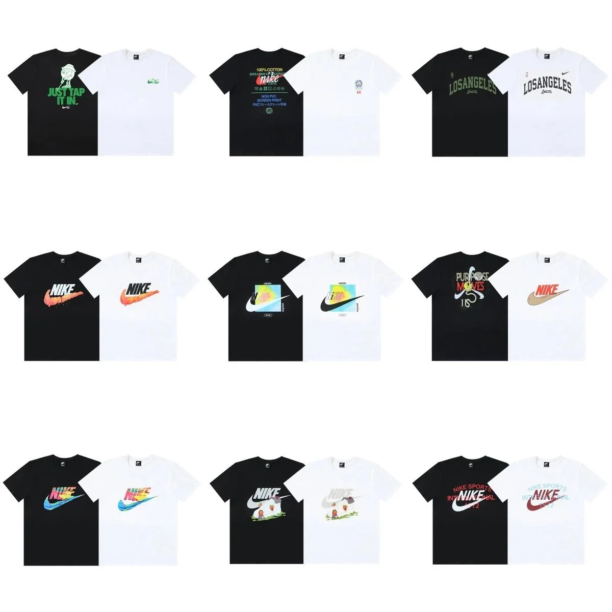 Nike T-Shirt Black White Graphic Print
