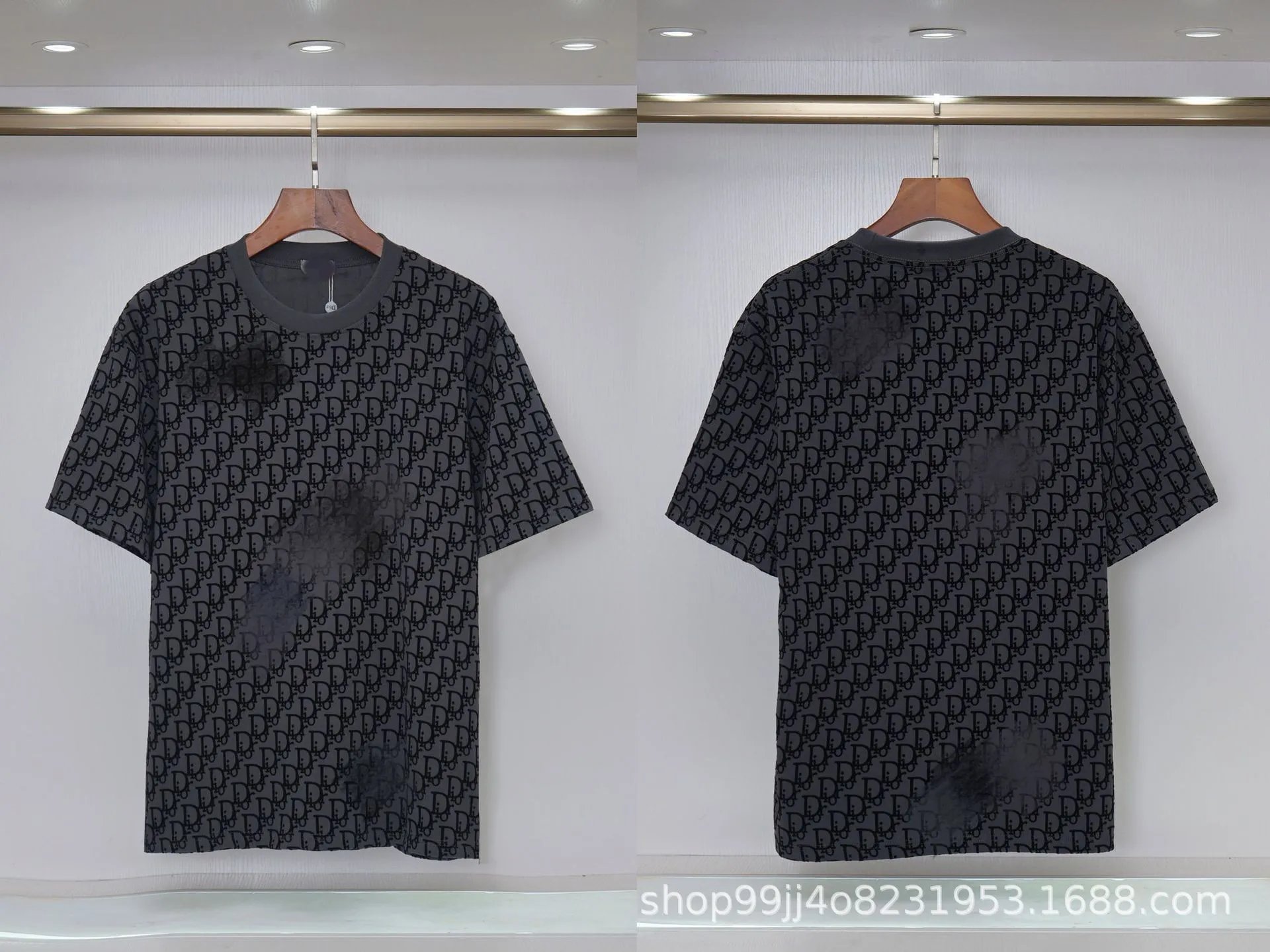 Dior T-Shirts Logo Print — R398 gray