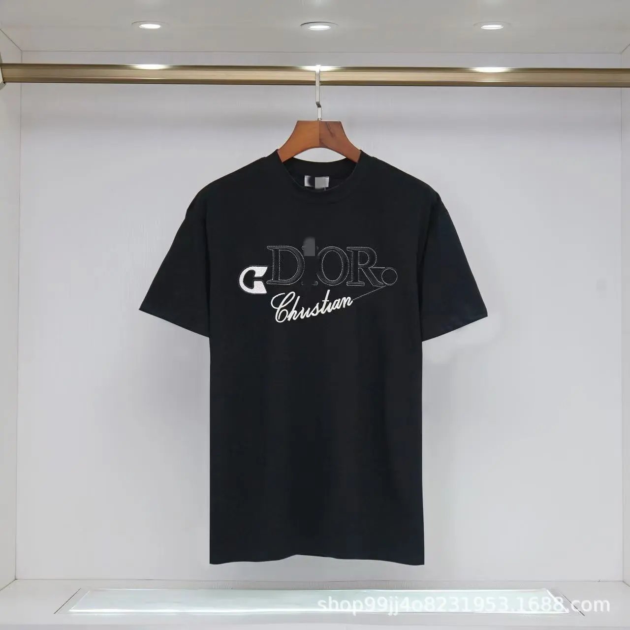 Dior T-Shirts Logo Print — Q728 Black