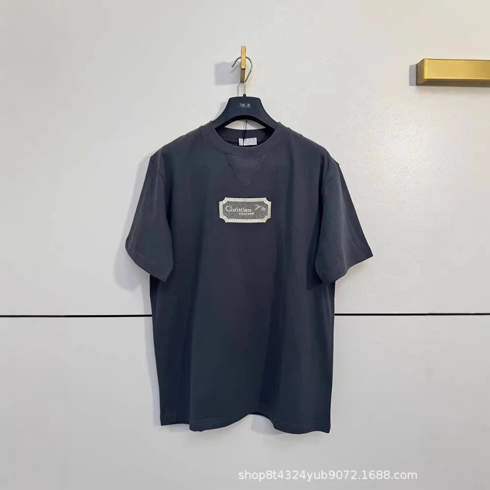 Dior T-Shirts Crew-Neck T-Shirt with Christian Couture Chest Patch image 2
