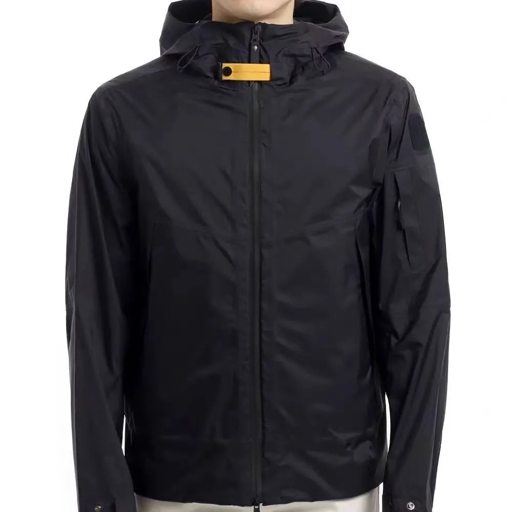 Parajumpers Down Jackets Hooded quilted puffer jacket with yellow neck strap — PJS Black Charge Clothes [New】