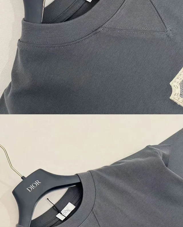 Dior T-Shirts Crew-Neck T-Shirt with Christian Couture Chest Patch product detail image 3