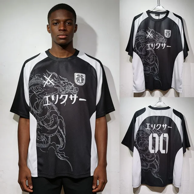 Palace Football Jerseys V-neck mesh jersey with graphic prints and number appliqués product detail image 14