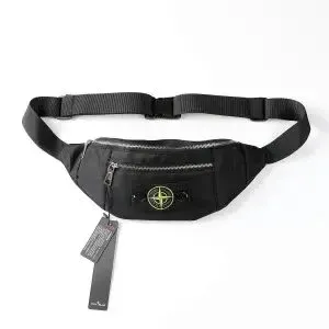 Stone Island Compass Logo Belt Bag Black - 1
