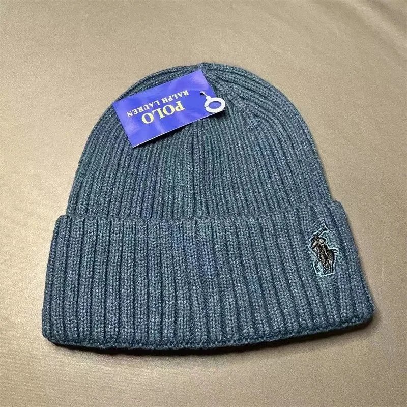 Ralph Lauren Hats Cuffed Knit Beanie with Embroidered Polo Pony — 9