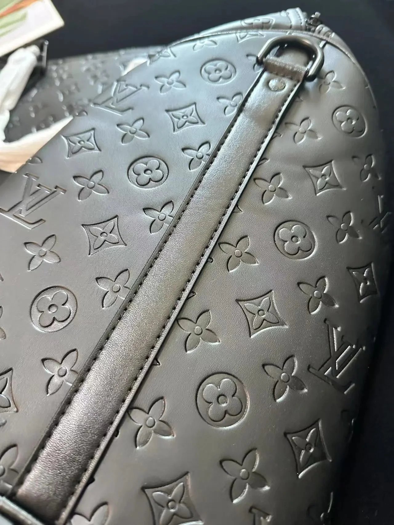 Louis Vuitton Keepall Bandoulière Monogram Empreinte Graphite Duffle Bag - 8