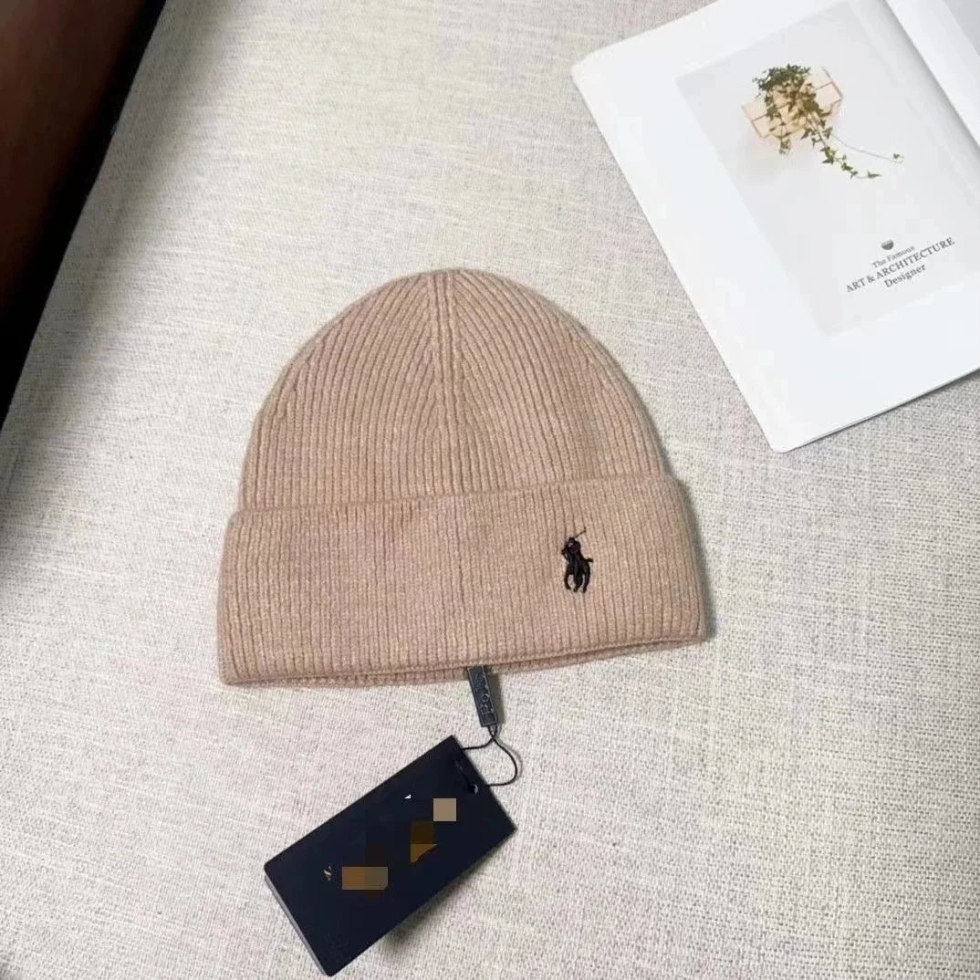Ralph Lauren Hats Cuffed Knit Beanie with Embroidered Polo Pony — 29