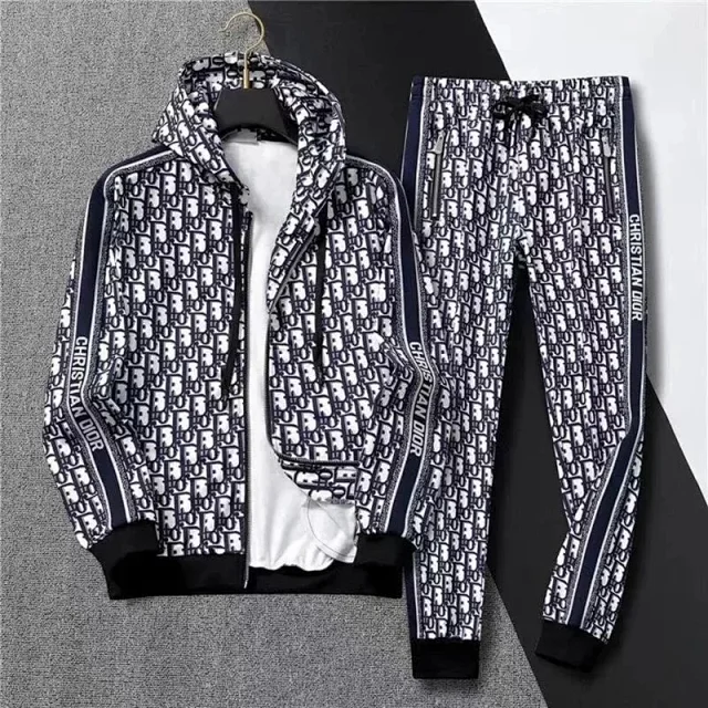 Dior Tracksuits Oblique logo-print zip track jacket and joggers product detail image 5