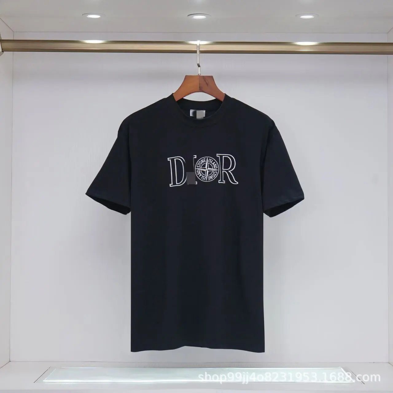 Dior T-Shirts Logo Print — R329 black