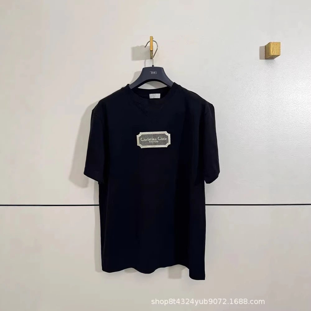 Dior T-Shirts Crew-Neck T-Shirt with Christian Couture Chest Patch image 4