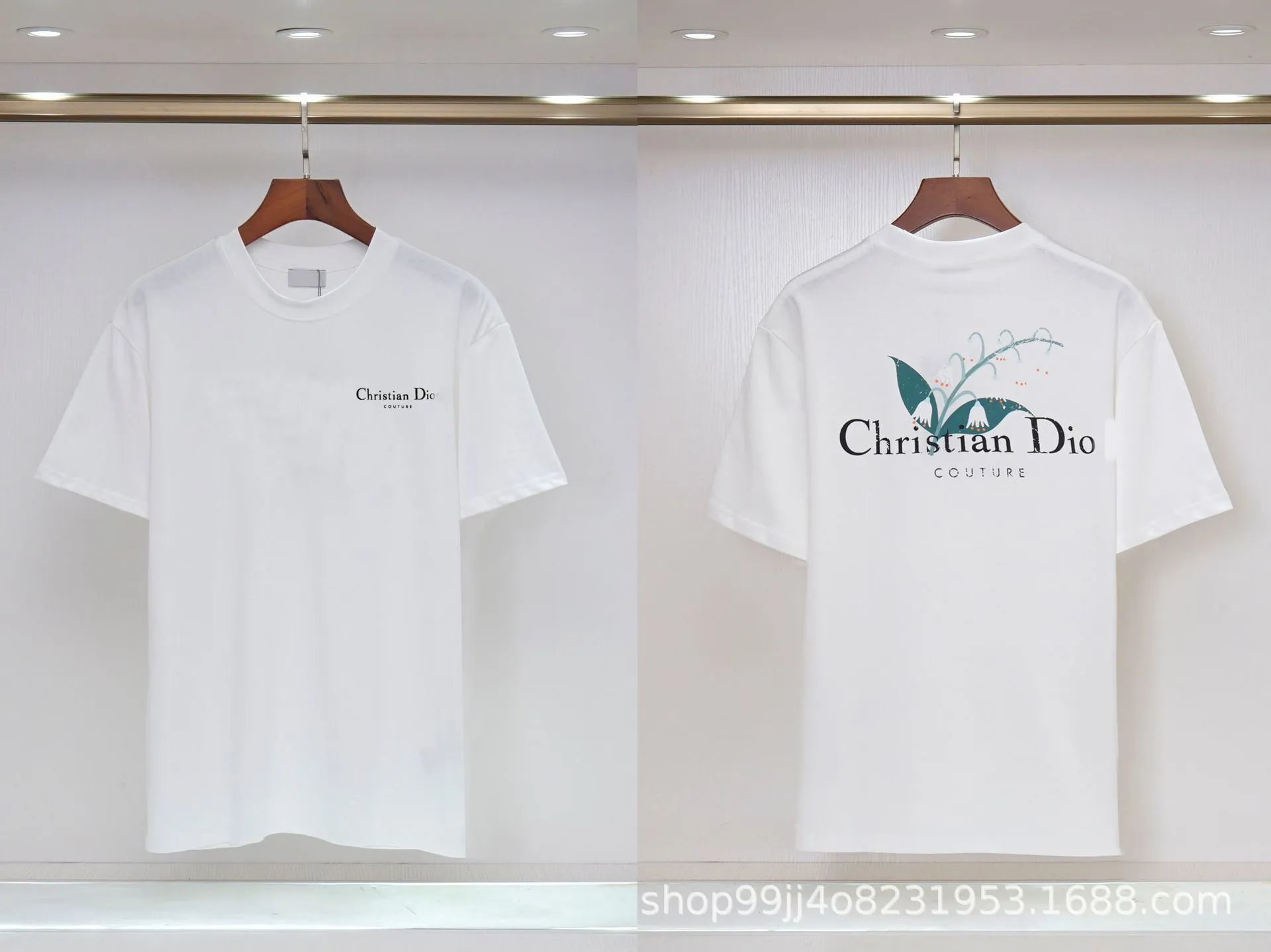 Dior T-Shirts Logo Print — R385 white